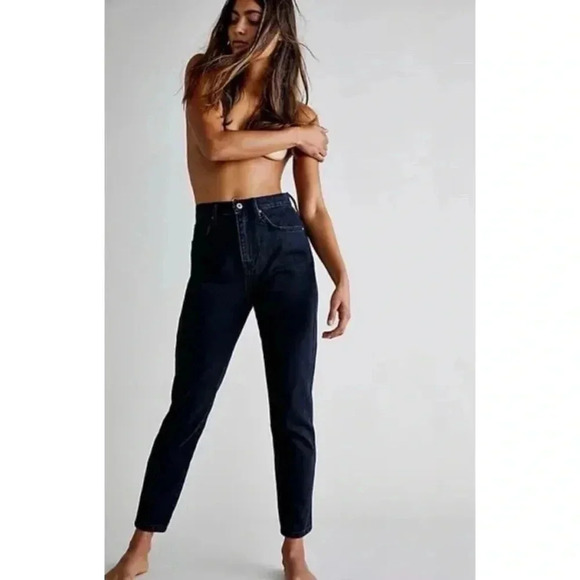 Free People We The Free Black Stove Pipe Jeans Size 31 - Picture 1 of 10